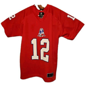 Tom Brady #12 New England Patriots Throwback Red Jersey Youth Large 14/16 NFL